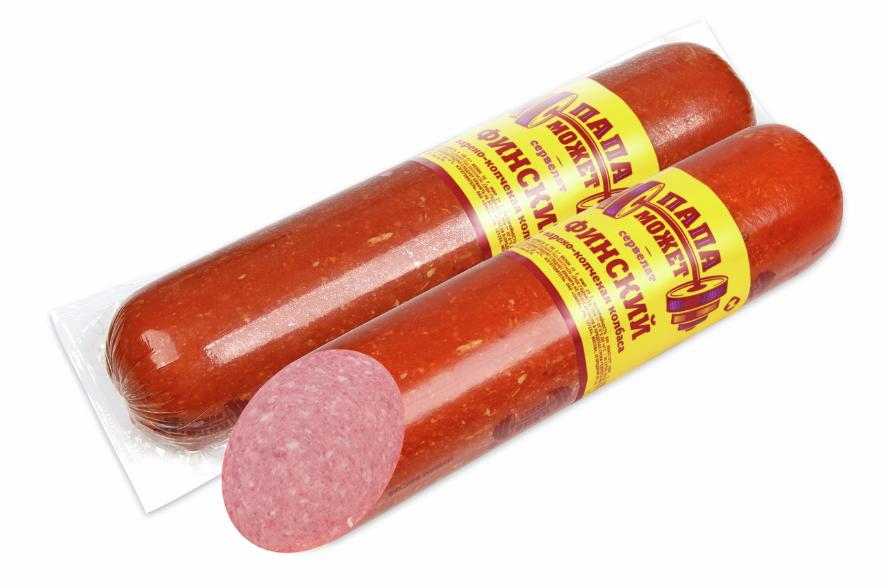 Колбаса варено-копченая «Папа может» Сервелат Финский