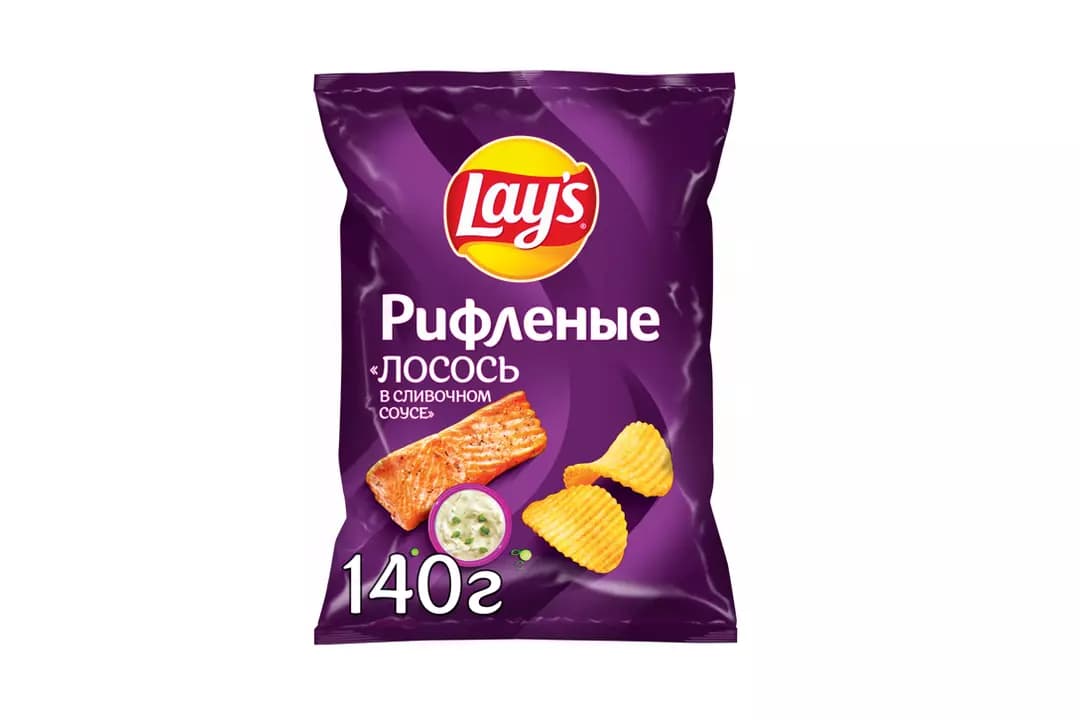 Чипсы картофельные LAY'S Рифленые Сливочный лосось