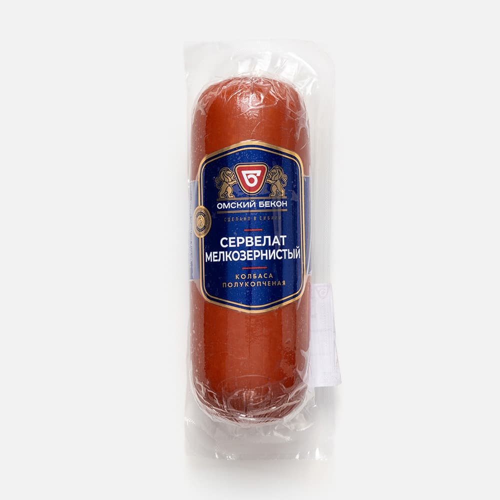 Колбаса полукопченая «Омский бекон» Сервелат Классический
