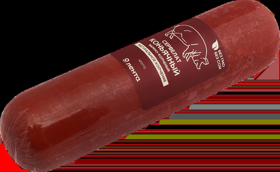 Колбаса варено-копченая ЛЕНТА Сервелат Коньячный, весовая